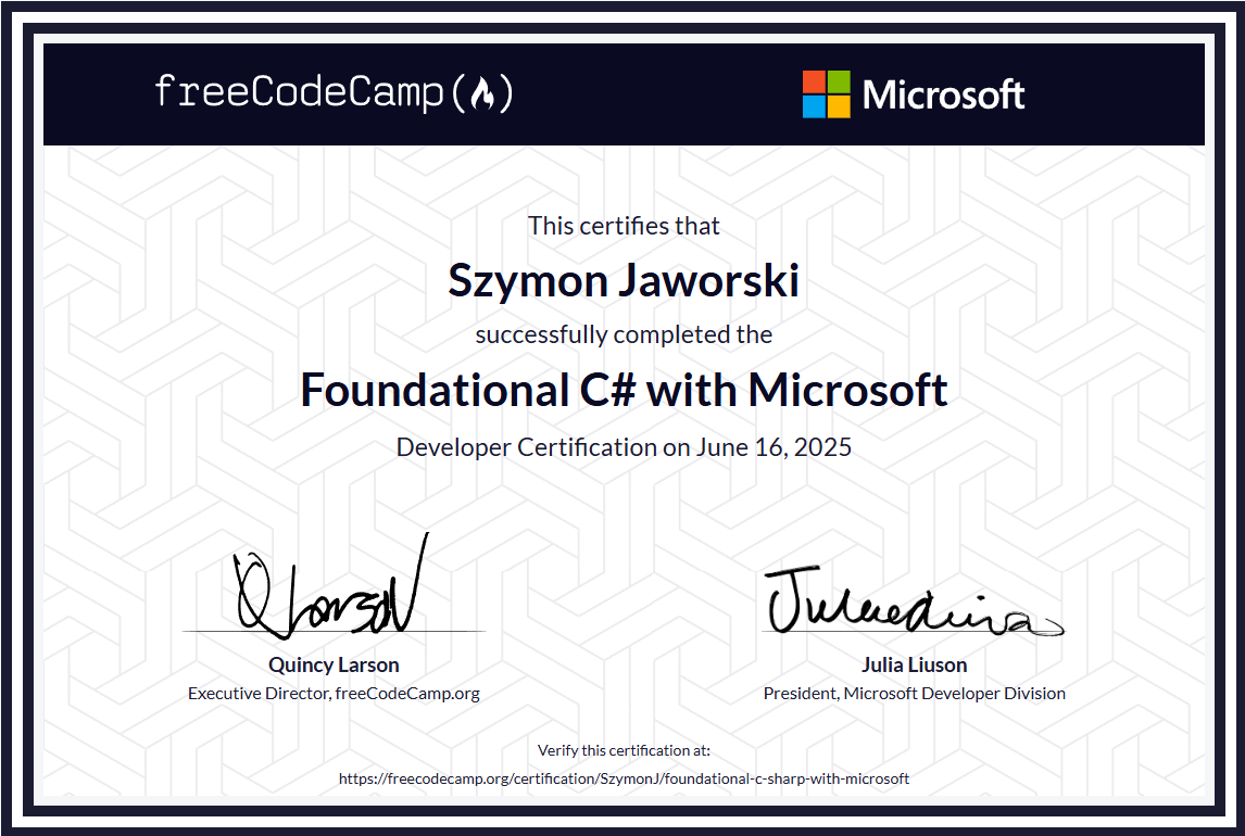 Microsoft Certifiacte